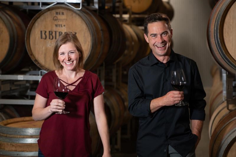 Time Winery’s director of winemaking, Graham Pierce with winemaker Nadine Allander