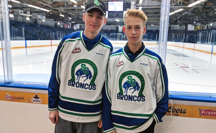 Swift Current Broncos playing Broncos Strong game