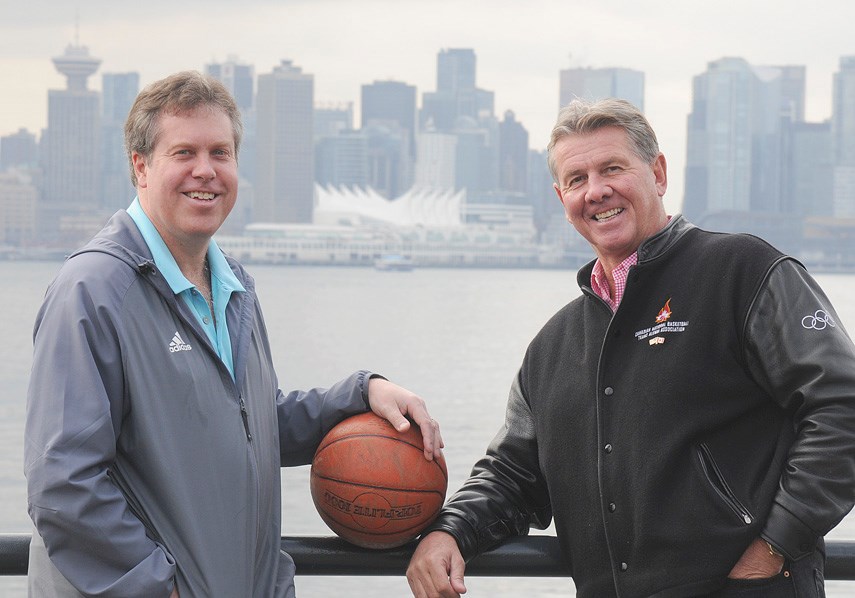 Basketball in the Vancouver Convention Centre? Local organizers David Munro and Howard Kelsey helped bring this unique idea to life, with top NCAA teams coming to town for the Vancouver Showcase running Nov. 18-24. photo Mike Wakefield, North Shore News