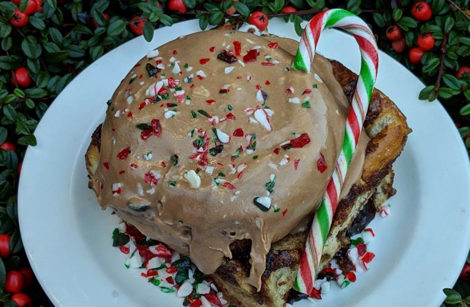 Chocolate Candy Cane Cinnamon Buns