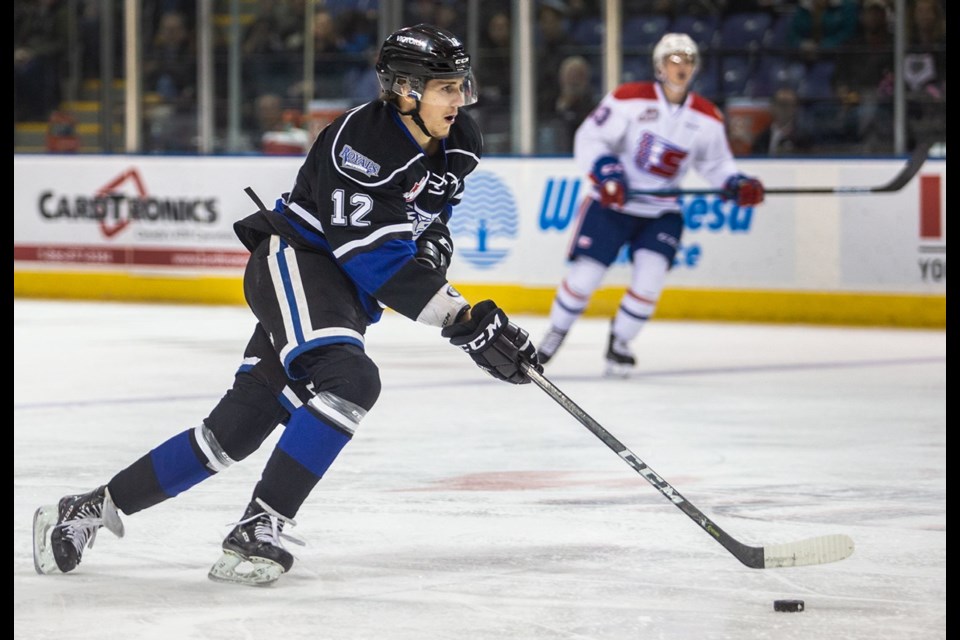 D-Jay Jerome, seen here in November against Spokane, put the Royals ahead by two again early in the second period Friday night in Edmonton.