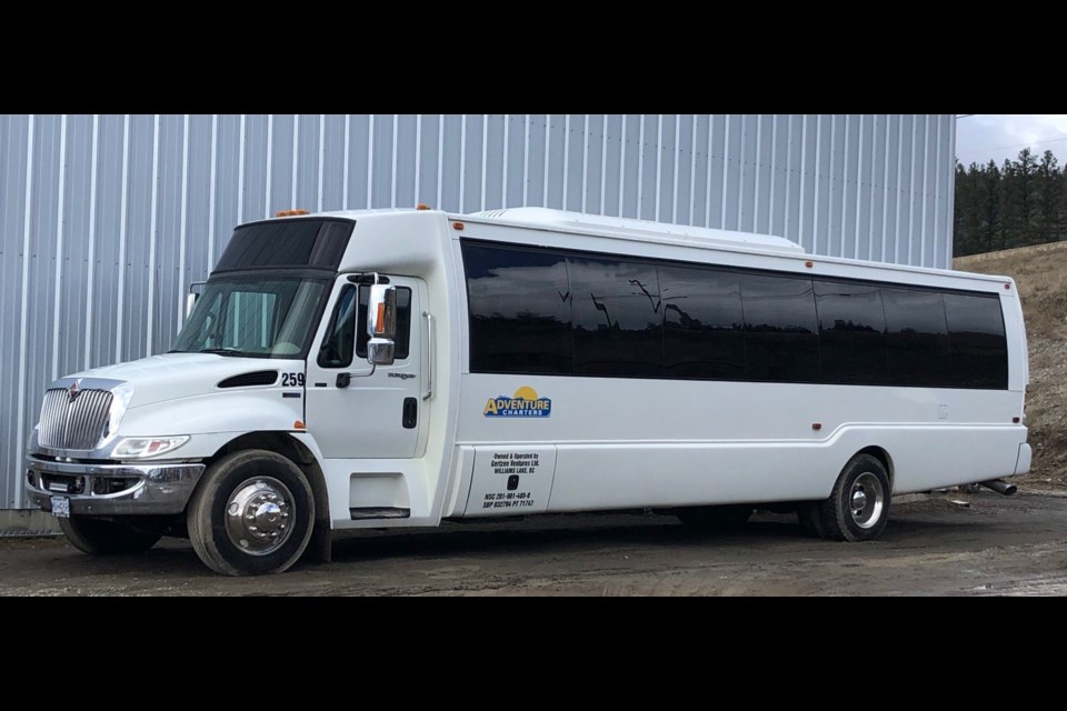 Adventure Charter and Rentals plans to use this 36-passenger bus for a Prince George-Surrey service, pending approval from the Passenger Transportation Board.