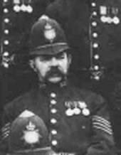 Station Sergeant Thomas Green, of Epsom, England, circa 1919. Cropped from a group shot.
