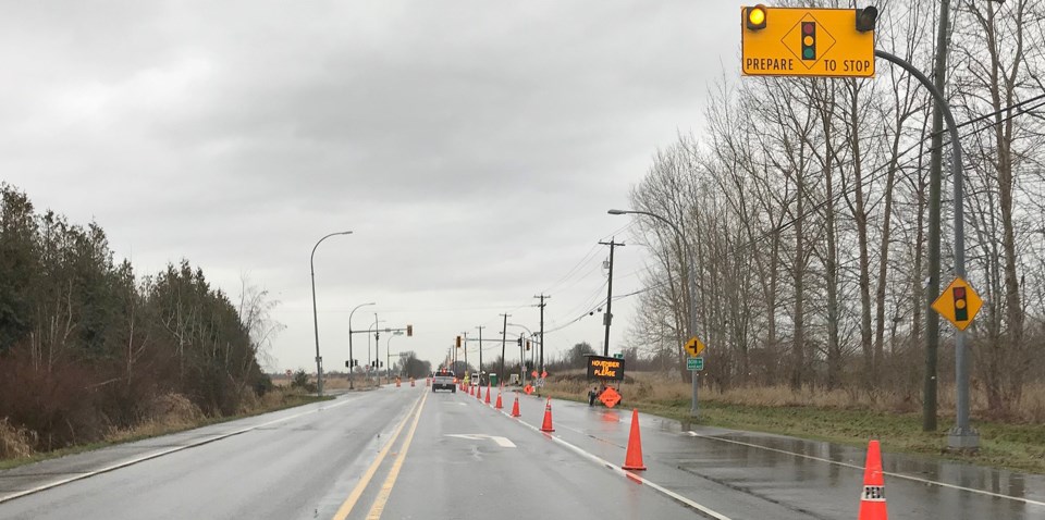 ladner trunk road utility work