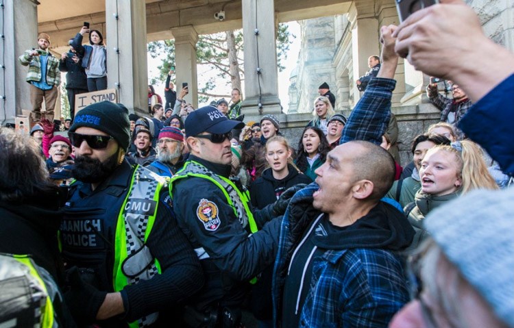 Throne speech protests