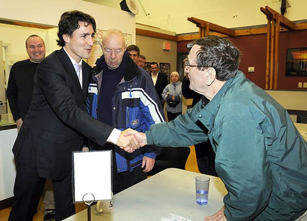 Federal Liberal leadership candidate Justin Trudeau dropped by Pathways Clubhouse on Thursday to hear the challenges of those with mental health issues.