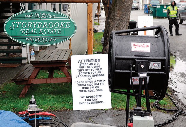 Props and filming equipment help transform Steveston into Storybrooke.