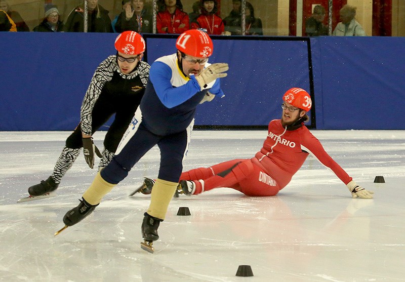 Special Olympics speed skaters