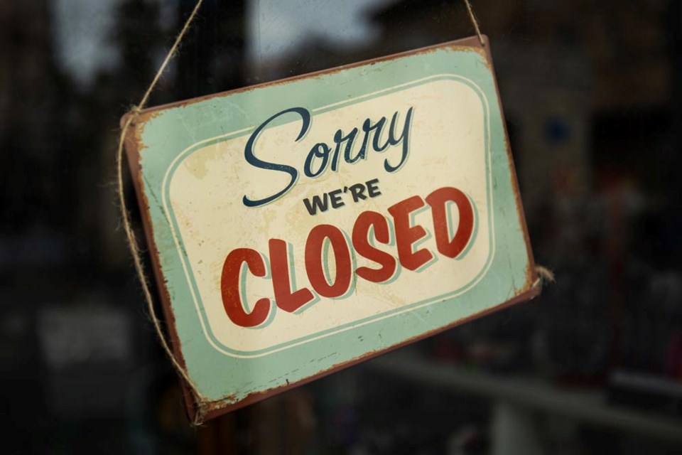closed store front sign