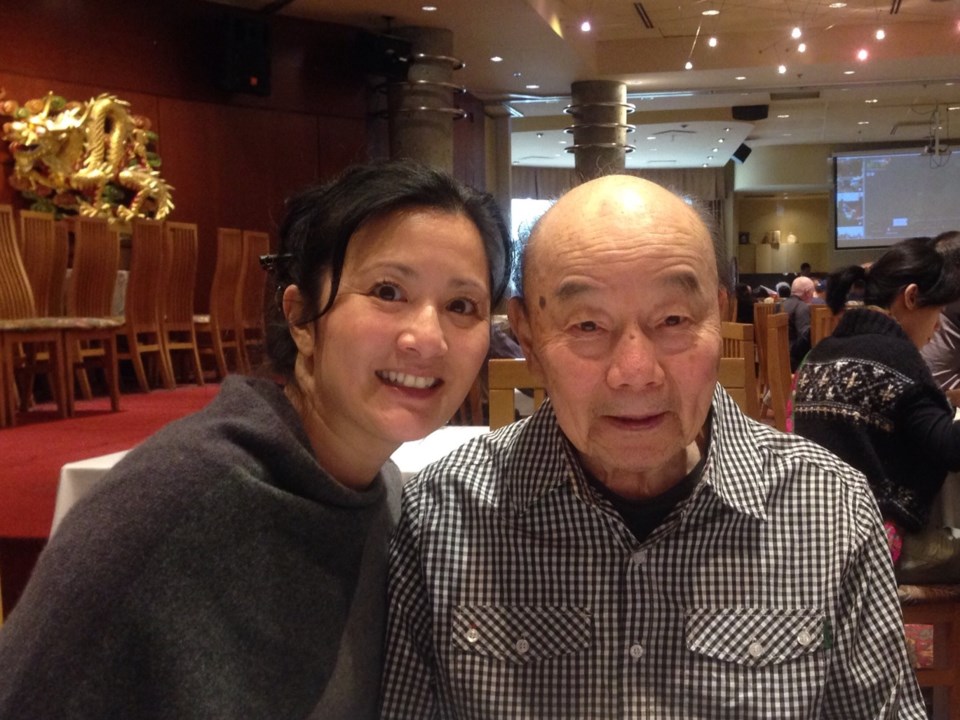 Nancy Lee and Ming Ball Lee in a restaurant