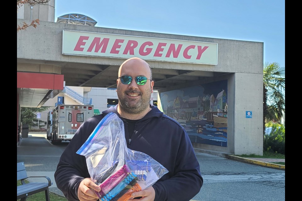 Richmond’s Justin Ruscheinski delivered about 240 "ear savers" to Richmond Hospital on Friday. Photo submitted