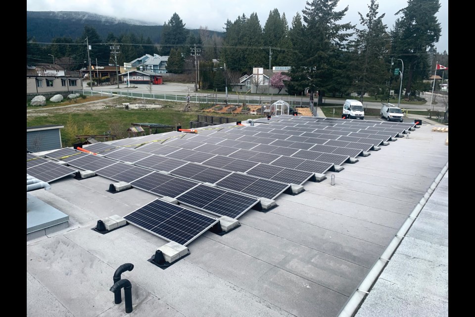 Solar panels are being installed at Gibsons Elementary School.