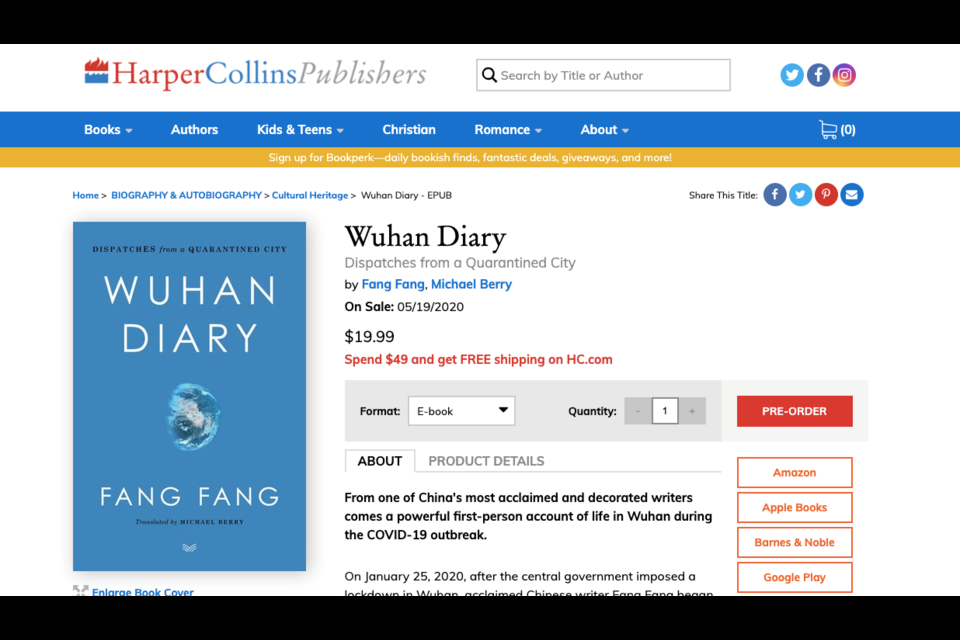 Photo: screenshot from HarperCollinsPublishers website.