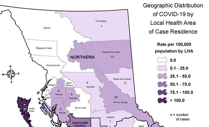 Five New Covid Cases In North B C Sets Record For New Cases Prince George Citizen