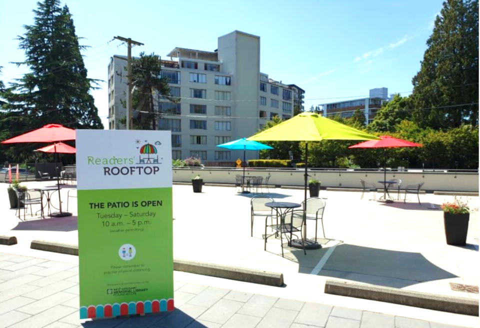 West Vancouver library outdoor patio