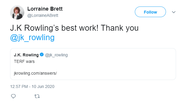 New Westminster BC Liberal candidate Lorraine Brett's June 10 has now been deleted.