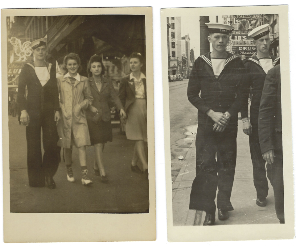 Coquitlam's Edward Hart on Granville Street in Vancouver after he enlisted in the Royal Canadian Nav