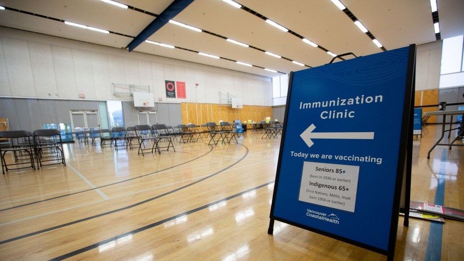 Mass vaccination clinic in Vancouver