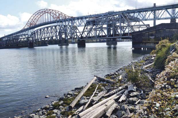 New beginnings: The shoreline and one acre of the Fraser River where Royal City Canners used to be located is now up for sale.