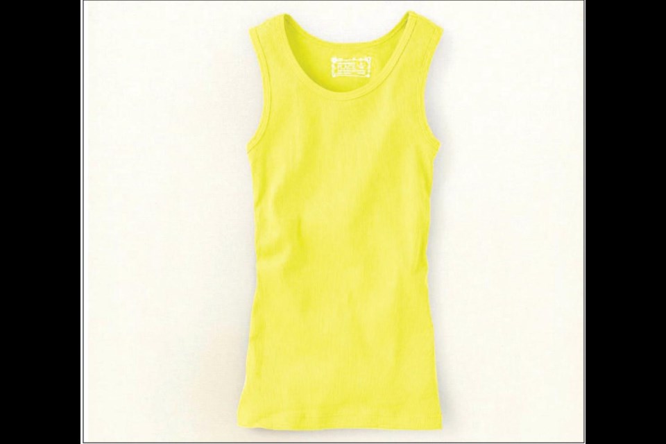 neon yellow tank top,