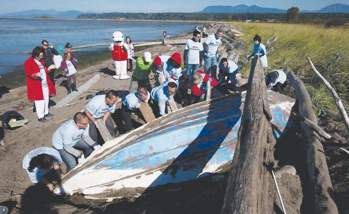 Shoreline cleanup