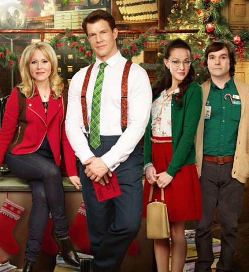 Kristin Booth, Eric Mabius, Crystal Lowe, Geoff Gustafson in Signed, Sealed, Delivered for Christmas