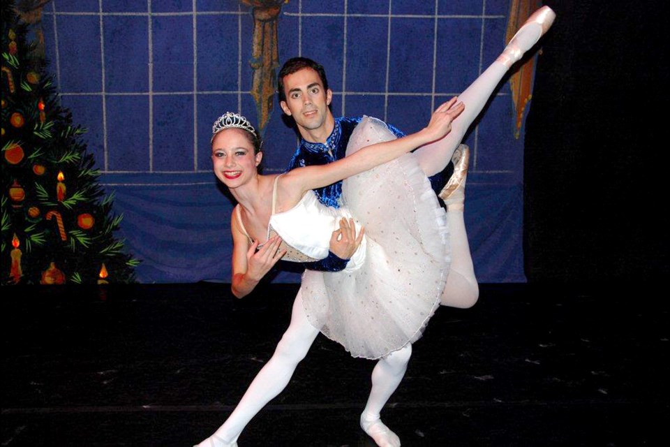 Elegance and grace: Isabella Lyons (Snow Queen) with Eloi Homier (Snow Prince) in the Royal City Youth Ballet's Nutcracker.