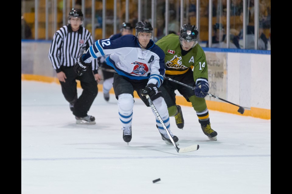 Delta's police and fire departments hit the ice Saturday, Jan. 27 for the first ever Battle of the Badges at Sungod Arena in North Delta. The charity hockey game, which raised funds for Cops for Cancer, the Law Enforcement Torch Run and the Firefighters Charitable Foundation, saw players from both departments, who usually play on the same team, face off for the first time with bragging rights, a trophy and lunch on the line. Delta fire dominated the game, winning 9-4.