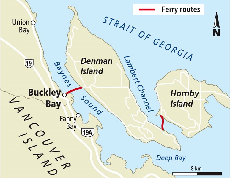 Map of ferry route