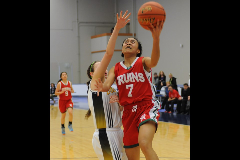 Bruins captain Naomi Morcilla goes up for a shot. photo: Dan Toulgoet