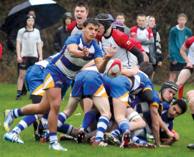 Handsworth captain Tom Kanwischer gets the Royals rolling in a Lower Mainland AAA league matchup against Carson Graham April 3. Handsworth won 13-8 and will have a chance to lock up second place in the league when they play Argyle on Thursday.