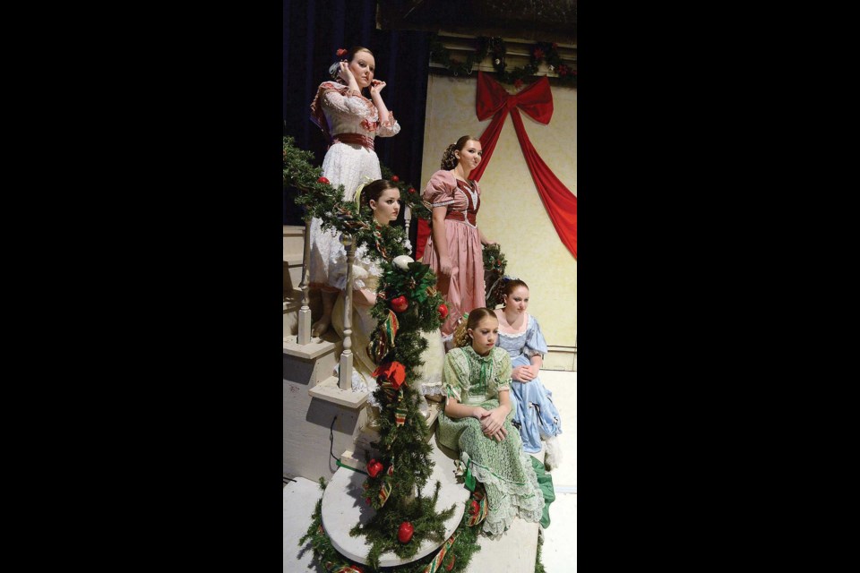 Young ladies waiting for Act 1 to start during the Nutcracker, presented by Judy Russell at Vanier Hall.