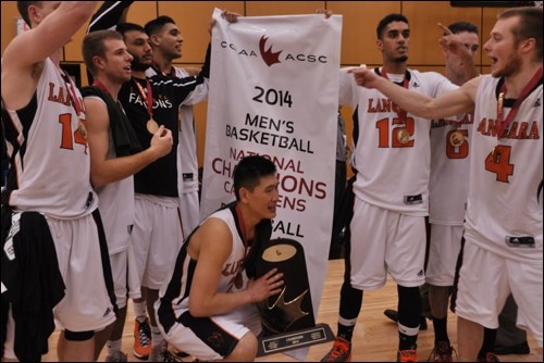 Langara celebrates the win