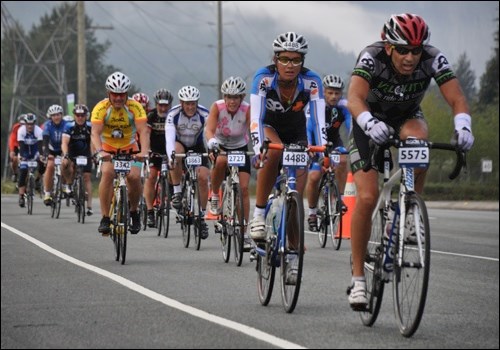 Riders make their way through Squamish.