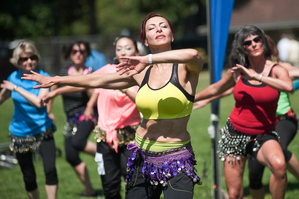 Point Grey Fiesta: Zumba instructor Alesya Bogaevskaya led a class on the mainstage of Point Grey Fiesta at Trimble Park last Saturday. Photo Rob Newell