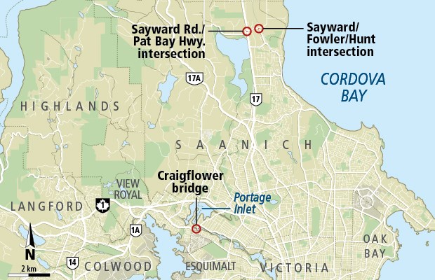 Map - Craigflower and Sayward