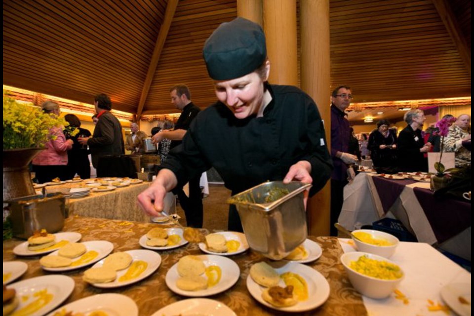 Spinnakers chef Ali Ryan prepares her food on a yellow theme in shades of mustard and buttercups and saffron.