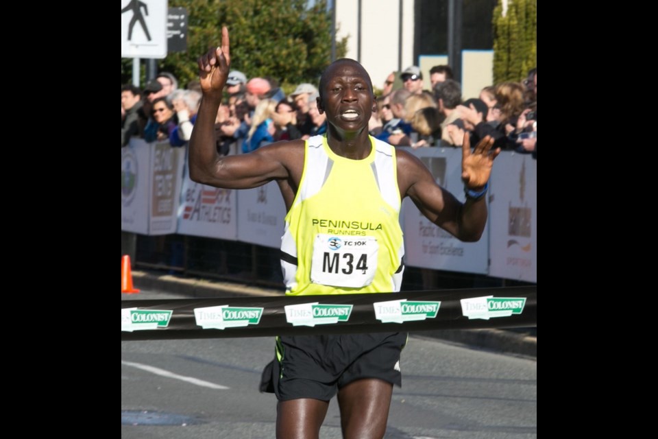 The male winner of the 24th annual TC 10K is Paul Kimugul of Kenya, with a preliminary time of 00:29:44. He follows up his win last week in Vancouver's Sun Run.