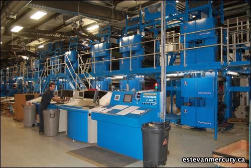 A view of the large press that was put to the test at Estevan Web Printing on the weekend.