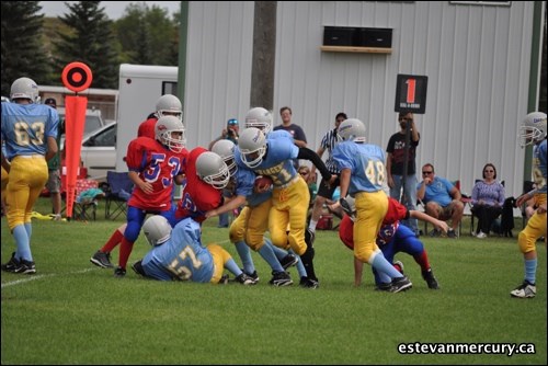 The Chargers took on the Regina Razorbacks with a 14-0 win, during football in the park.