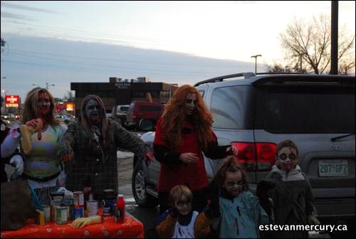 The Southeast Roller Derby girls held a zombie walk Friday October 29th starting at the Boston Pizza parking lot.