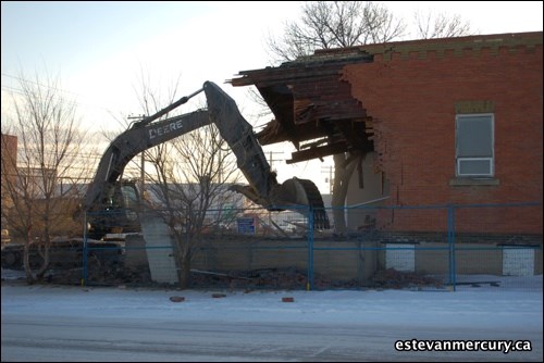 The former I.O.O.F/ Oddfellows Hall on Third Street that has stood empty and mainly unused for several years was demolished Feb. 1.