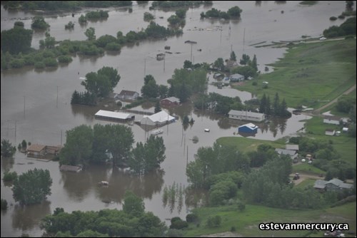 Aerial photos of the Estevan area following more water being released from Boundary and Rafferty dams Monday, June 20 afternoon.