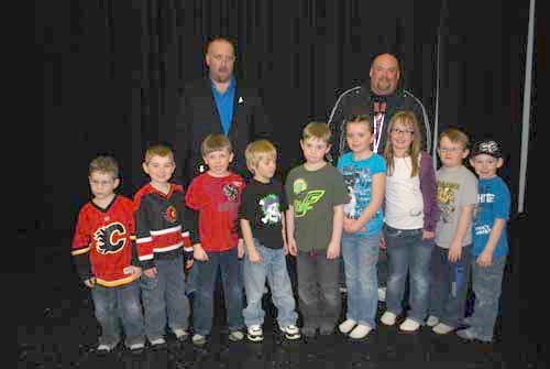 Initiation 2010 &#8211; 2011
From left to right: Chase Robertson, Everette Brown, Drayden Arndt, Colby Kyle, Colby Cuddington, Madison Magotiaux, Kaysha Turner, Cooper Humphries, Tyrell Dixon. Coaches: Troy Turner and Jeff Humphries. Missing: Mitch Himmelspach, Darcie Rae, Emma Pelletier, Patrick Green, Taryn Cappo, Nolan Pelletier.