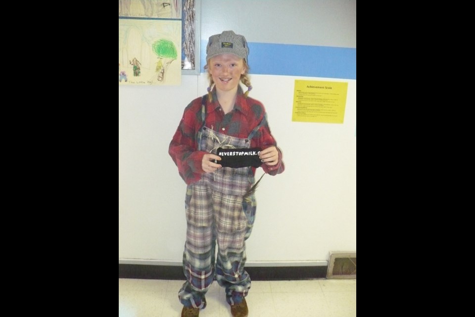 Grade five student Presley Onufreychuk shows off her inner cowgirl.