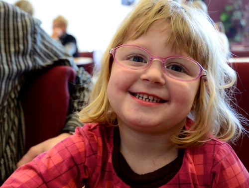 Lily Sedor was smiling from ear to ear after enjoying a big plate of pancakes during the pancake breakfast held to kick off the first annual Kenosee Lake Lions Club Winter Carnival.