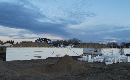 Houses continue to pop up everywhere. Here, the development of two new residences take shape on Hayward Drive before the snow flies.