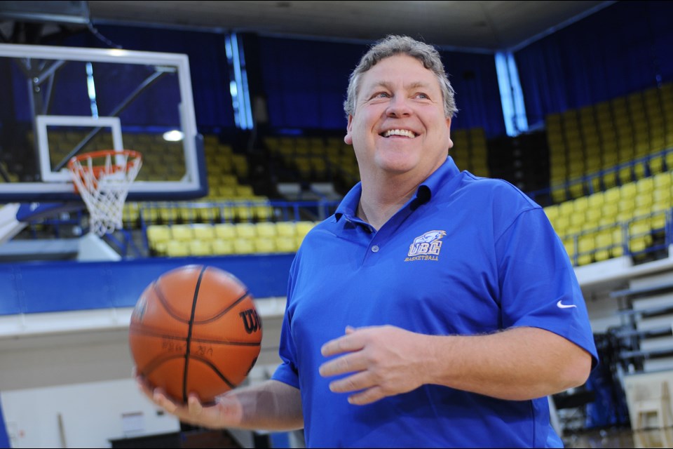 UBC men’s basketball head coach Kevin Hanson leads all coaches in the program’s history with 338 wins. Photo Dan Toulgoet