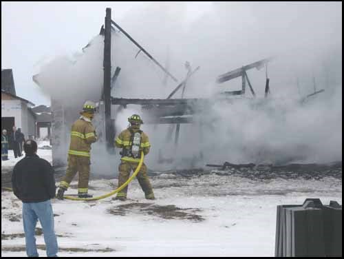 Yorkton Fire Protective Services responded to a report of a fire at a single-storey house under construction on Stillwater Bay in the city&#8217;s northeast corner at 2:19 on Thursday afternoon. Firefighters had the blaze under control within just 11 minutes, but the building was completely destroyed. Effects on surrounding homes were limited to heat damage. There were no injuries, and the cause of the fire is under investigation.