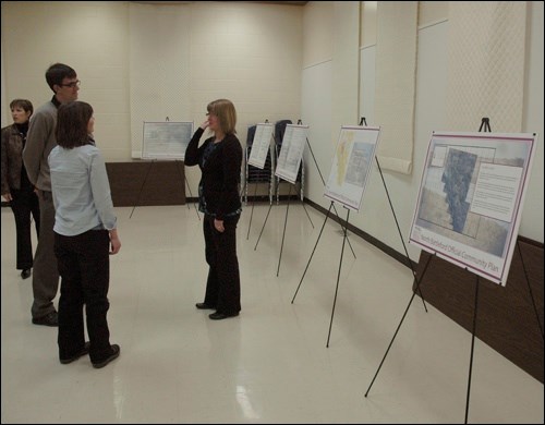 Officials from Crosby Hanna and Associates Ltd. were at Don Ross Centre Thursday evening for an open house on North Battleford&#8217;s official community plan. The official community plan is a broad document that examines and outlines land use objectives for future development in the city. Presented at the meeting was preliminary background information and findings on current conditions within the city, with consultants from Crosby Hanna and Associates on hand to answer any questions. The document will form the basis for development of the official community plan and associated zoning bylaws in the new year.  Seen at the meeting were mayor Ian Hamilton and former mayor Wayne Ray.